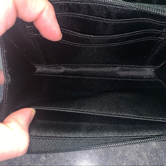 Coach black small zipper wallet wristlet with strap. EUC - Picture 4 of 4